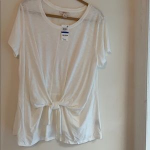 White tie front t-shirt